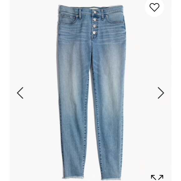 Madewell raw hem skinny crop jeans button fly high rise - Picture 4 of 9